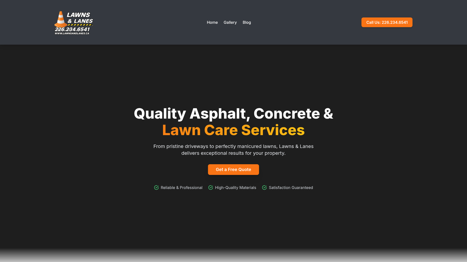 Lawns & Lanes website screenshot