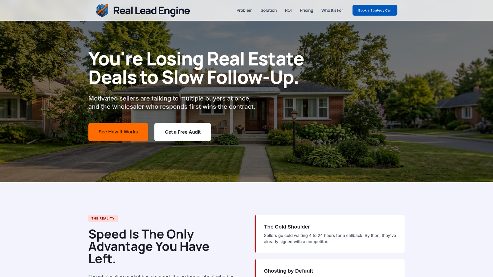 Real Lead Engine website screenshot